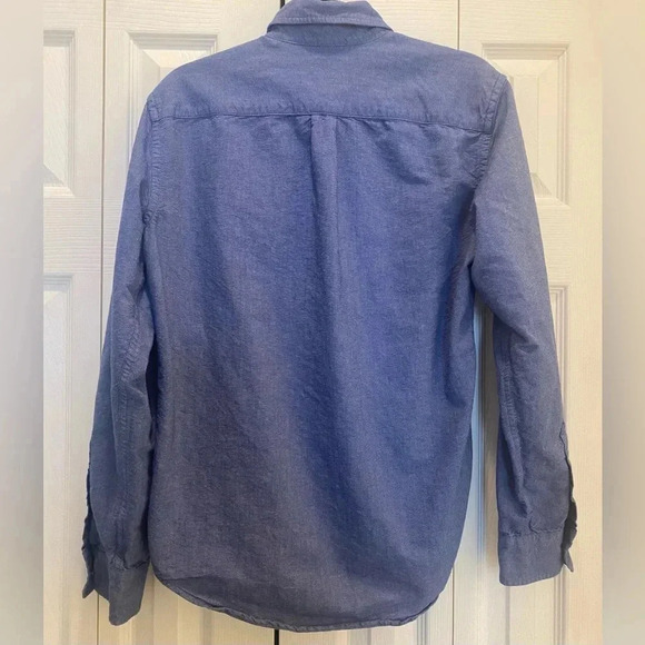 American Eagle Outfitter Men’s Dark Blue Collared Button Cotton Shirt Like New S - Picture 3 of 9